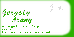 gergely arany business card